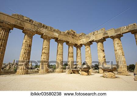 Stock Photo - "Temple E, Temple of Hera, Selinunt, Trabant, Sizilien, Italy, Europe". Fotosearch