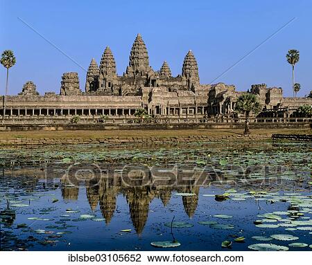 "Temple of Angkor Wat reflected in a lotus pond, Angkor Wat, Siem Reap Province, Cambodia, Asia" View Large Photo Image Stock Image - "Temple of Angkor Wat reflected in a lotus pond, Angkor Wat, Siem Reap Province, Cambodia, Asia". Fotosearch