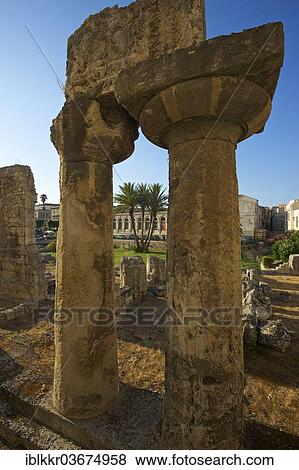 "Temple of Apollo in the historic town centre, Ortygia, Syracuse, Province of Syracuse, Sicily, Italy, Europe" View Large Photo Image Stock Photo - "Temple of Apollo in the historic town centre, Ortygia, Syracuse, Province of Syracuse, Sicily, Italy, Europe". Fotosearch