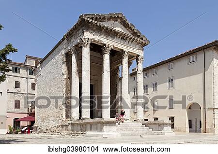 "Temple of Augustus, market square, Pula, Istria, Croatia, Europe" View Large Photo Image Picture - "Temple of Augustus, market square, Pula, Istria, Croatia, Europe". Fotosearch