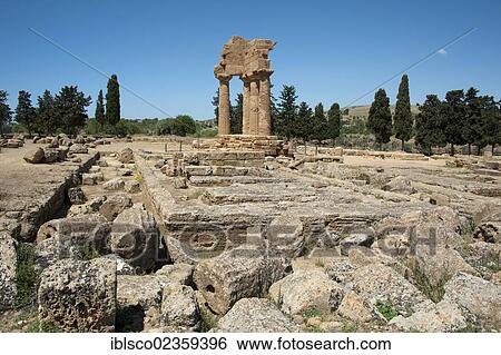 "Temple of Castor and Pollux, Valley of the Temples, Agrigento, Sicily, Italy, Europe" View Large Photo Image Stock Photograph - "Temple of Castor and Pollux, Valley of the Temples, Agrigento, Sicily, Italy, Europe". Fotosearch