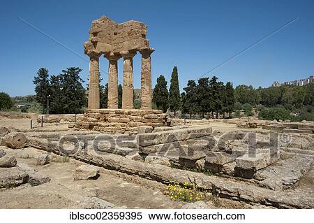 "Temple of Castor and Pollux, Valley of the Temples, Agrigento, Sicily, Italy, Europe" View Large Photo Image Stock Photography - "Temple of Castor and Pollux, Valley of the Temples, Agrigento, Sicily, Italy, Europe". Fotosearch