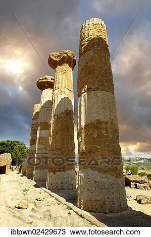 Stock Image - "Temple of Hercules, Agrigento, Sicily, Italy, Europe". Fotosearch