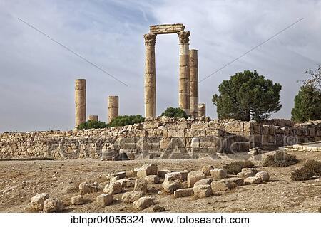 "Temple of Hercules, Jabal el Qala, Amman Citadel, ruins, columns, Amman, Jordan, Asia" View Large Photo Image Picture - "Temple of Hercules, Jabal el Qala, Amman Citadel, ruins, columns, Amman, Jordan, Asia". Fotosearch