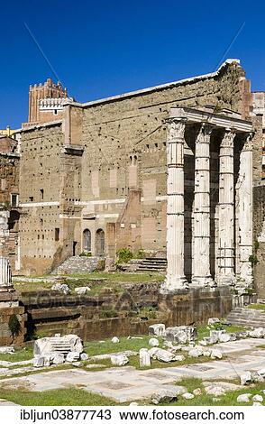 "Temple of Mars Ultor, Forum of Augustus, Foro di Augusto, Imperial Forums, at the back Torre del Grillo, Torre delle Milizie, Rome, Lazio, Italy, Europe" View Large Photo Image Stock Image - "Temple of Mars Ultor, Forum of Augustus, Foro di Augusto, Imperial Forums, at the back Torre del Grillo, Torre delle Milizie, Rome, Lazio, Italy, Europe". Fotosearch