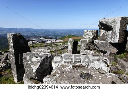 "Temple of Mercure and touristic restaurant on top of the Puy de Dome, Parc naturel regional des Volcans d'Auvergne, Natural Regional Park of Auvergne Volcanoes, Puy de Dome, Auvergne, France, Europe" View Large Photo Image Picture - "Temple of Mercure and touristic restaurant on top of the Puy de Dome, Parc naturel regional des Volcans d'Auvergne, Natural Regional Park of Auvergne Volcanoes, Puy de Dome, Auvergne, France, Europe". Fotosearch