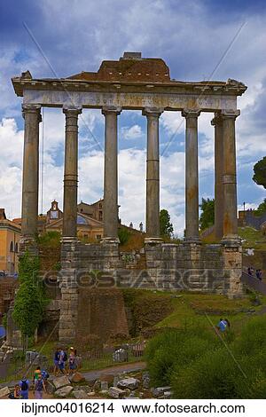 Picture - "Temple of Saturn, Roman Forum, Rome, Lazio, Italy, Europe". Fotosearch