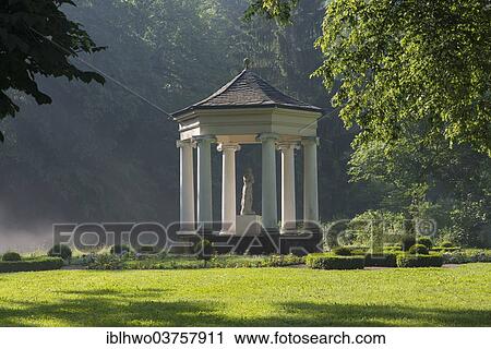Stock Image - "Temple of the Muses in the landscaped park of Tiefurt Mansion, UNESCO World Cultural Heritage Site, Weimar, Thuringia, Germany, Europe". Fotosearch