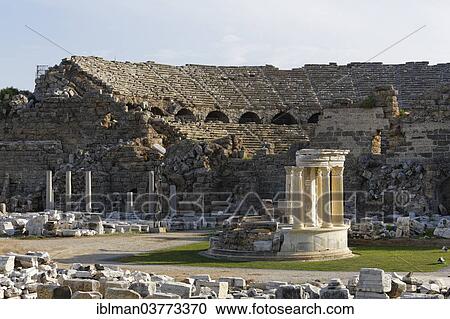 "Temple of Tyche, agora and theatre, ancient city of Side, Pamphylia, Antalya Province, Turkey, Asia" View Large Photo Image Stock Image - "Temple of Tyche, agora and theatre, ancient city of Side, Pamphylia, Antalya Province, Turkey, Asia". Fotosearch
