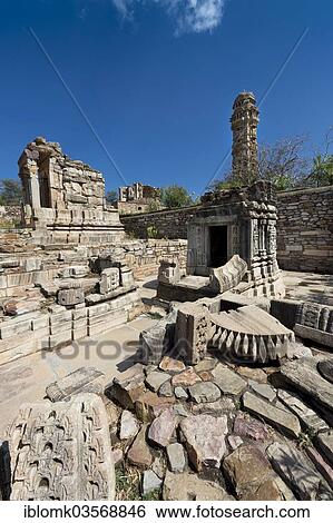 "Temple ruins and Vijaya Stambha, a victory tower built during the reign of Rana Kumbha, Chittorgarh Fort, Chittorgarh, Rajasthan, India, Asia" View Large Photo Image Stock Photograph - "Temple ruins and Vijaya Stambha, a victory tower built during the reign of Rana Kumbha, Chittorgarh Fort, Chittorgarh, Rajasthan, India, Asia". Fotosearch