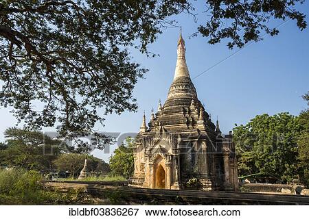 "Temple, stupa or pagoda in the temple complex of the Plateau of Bagan, Mandalay Division, Myanmar or Burma" View Large Photo Image Stock Photo - "Temple, stupa or pagoda in the temple complex of the Plateau of Bagan, Mandalay Division, Myanmar or Burma". Fotosearch