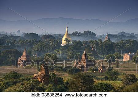 "Temples, stupas and pagodas in the temple complex of the Plateau of Bagan, Mandalay Division, Myanmar or Burma" View Large Photo Image Picture - "Temples, stupas and pagodas in the temple complex of the Plateau of Bagan, Mandalay Division, Myanmar or Burma". Fotosearch