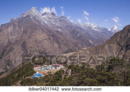 Stock Image - "Tengboche monastery, Khumbu, Solukhumbu District, Everest Region, Nepal, Asia". Fotosearch