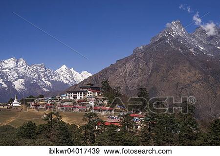 "Tengboche monastery, Khumbu, Solukhumbu District, Everest Region, Nepal, Asia" View Large Photo Image Stock Photo - "Tengboche monastery, Khumbu, Solukhumbu District, Everest Region, Nepal, Asia". Fotosearch