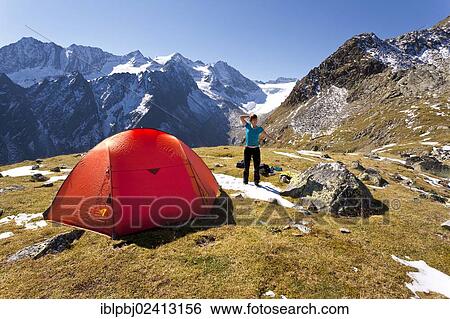 Tent in the Stubai Alps, Lake Rinnensee, Tyrol, Austria, Europe View Large Photo Image Stock Photograph - Tent in the Stubai Alps, Lake Rinnensee, Tyrol, Austria, Europe. Fotosearch