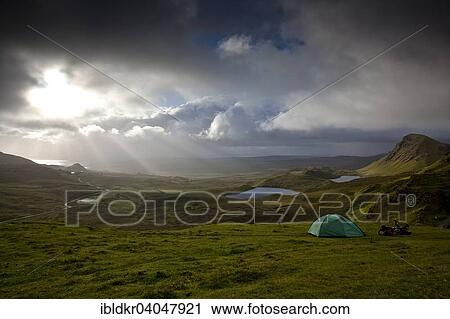 "Tents, camp in the rocky landscape of Quiraing, Trotternish Ridge, Isle of Skye, Scotland, United Kingdom, Europe" View Large Photo Image Stock Image - "Tents, camp in the rocky landscape of Quiraing, Trotternish Ridge, Isle of Skye, Scotland, United Kingdom, Europe". Fotosearch