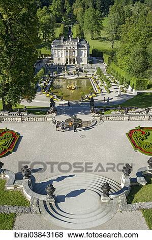 "Terrace gardens in the grounds of Schloss Linderhof Palace, Upper Bavaria, Bavaria, Germany, Europe" View Large Photo Image Stock Photo - "Terrace gardens in the grounds of Schloss Linderhof Palace, Upper Bavaria, Bavaria, Germany, Europe". Fotosearch