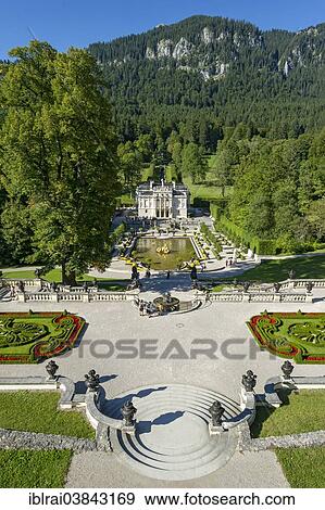 "Terrace gardens in the grounds of Schloss Linderhof Palace, Upper Bavaria, Bavaria, Germany, Europe" View Large Photo Image Stock Photo - "Terrace gardens in the grounds of Schloss Linderhof Palace, Upper Bavaria, Bavaria, Germany, Europe". Fotosearch