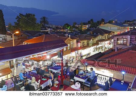 "Terrace of a restaurant in the old town, Side, Pamphylia, Antalya Province, Turkey, Asia" View Large Photo Image Stock Photo - "Terrace of a restaurant in the old town, Side, Pamphylia, Antalya Province, Turkey, Asia". Fotosearch