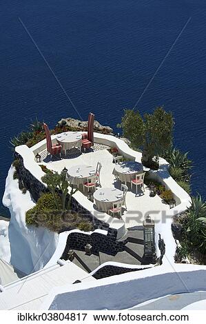 "Terrace of a restaurant, Oia, Santorini, Cyclades, Greece, Europe" View Large Photo Image Stock Photo - "Terrace of a restaurant, Oia, Santorini, Cyclades, Greece, Europe". Fotosearch