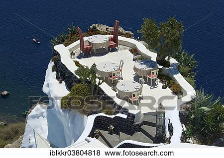 "Terrace of a restaurant, Oia, Santorini, Cyclades, Greece, Europe" View Large Photo Image Stock Photo - "Terrace of a restaurant, Oia, Santorini, Cyclades, Greece, Europe". Fotosearch