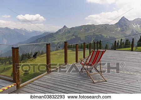 Stock Image - "Terrace of the Berghof Golm at Golmer Joch, Tschagguns, Montafon, Berg, Vorarlberg, Austria, Europe". Fotosearch