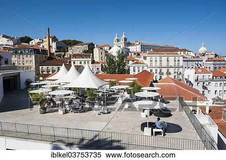 "Terrace of the Portas do Sol Bar and Restaurant, the old quarter of Alfama at the back, Lisbon, Portugal, Europe" View Large Photo Image Stock Photography - "Terrace of the Portas do Sol Bar and Restaurant, the old quarter of Alfama at the back, Lisbon, Portugal, Europe". Fotosearch