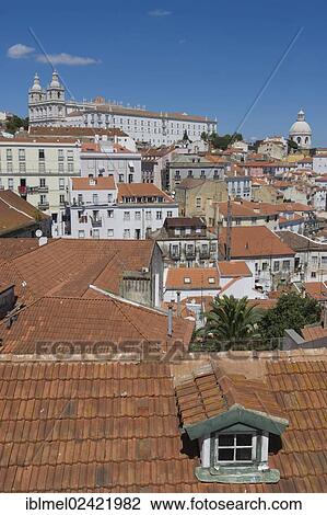 Terrace Portas do Sol, Gates to the Sun, Largo das Portas do Sol, overlooking the Alfama rooftops with The Church, Monastery of Sao Vicente de Fora, Mosteiro, Igreja de Sao Vicente de Fora and river Tagus, Lisboa, Lisbon, Portugal, Europe View Large Photo Image Stock Image - Terrace Portas do Sol, Gates to the Sun, Largo das Portas do Sol, overlooking the Alfama rooftops with The Church, Monastery of Sao Vicente de Fora, Mosteiro, Igreja de Sao Vicente de Fora and river Tagus, Lisboa, Lisbon, Portugal, Europe. Fotosearch