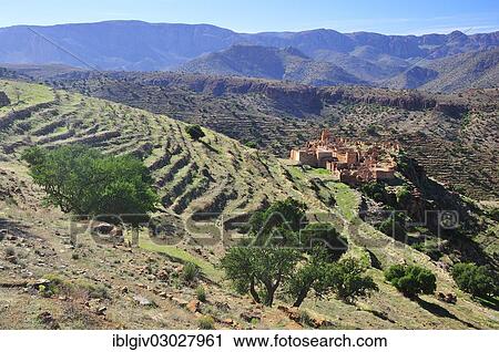 "Terraced fields, ruins of a village, Souss-Massa-Draa, Antiatlas, Morocco, Africa" View Large Photo Image Stock Image - "Terraced fields, ruins of a village, Souss-Massa-Draa, Antiatlas, Morocco, Africa". Fotosearch