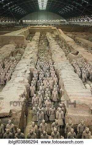 "Terracotta Army, part of the graves, Hall 1, mausoleum of the 1st Emperor Qin Shi Huang in Xi'an, Shaanxi Province, China, Asia" View Large Photo Image Picture - "Terracotta Army, part of the graves, Hall 1, mausoleum of the 1st Emperor Qin Shi Huang in Xi'an, Shaanxi Province, China, Asia". Fotosearch