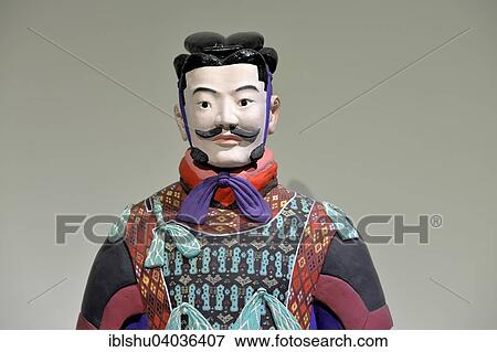 "Terracotta warrior replicated in original colours, Mausoleum of the First Qin Emperor, Xi'an, Shaanxi Province, China, Asia" View Large Photo Image Stock Photo - "Terracotta warrior replicated in original colours, Mausoleum of the First Qin Emperor, Xi'an, Shaanxi Province, China, Asia". Fotosearch
