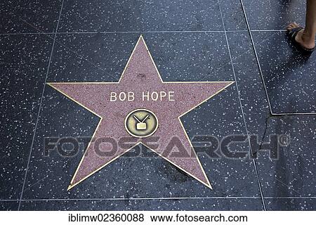 "Terrazzo star for artist Bob Hope, television category, Walk of Fame, Hollywood Boulevard, Hollywood, Los Angeles, California, United States of America, USA, PublicGround" View Large Photo Image Stock Photo - "Terrazzo star for artist Bob Hope, television category, Walk of Fame, Hollywood Boulevard, Hollywood, Los Angeles, California, United States of America, USA, PublicGround". Fotosearch