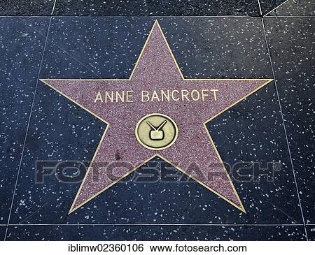 "Terrazzo star for the artist Anne Bancroft, television category, Walk of Fame, Hollywood Boulevard, Hollywood, Los Angeles, California, United States of America, USA, PublicGround" View Large Photo Image Stock Photograph - "Terrazzo star for the artist Anne Bancroft, television category, Walk of Fame, Hollywood Boulevard, Hollywood, Los Angeles, California, United States of America, USA, PublicGround". Fotosearch