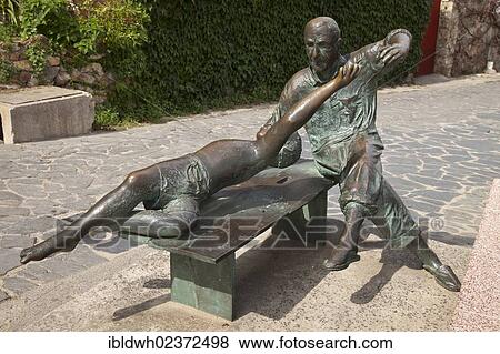 "Testimoni sculpture in the historic district of Villa Vela, Tossa de Mar, Costa Brava, Catalonia, Spain, Europe, PublicGround, Europe" View Large Photo Image Stock Photo - "Testimoni sculpture in the historic district of Villa Vela, Tossa de Mar, Costa Brava, Catalonia, Spain, Europe, PublicGround, Europe". Fotosearch