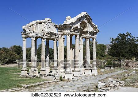 "Tetrapylon or Propylon at the ancient archaeological site of Aphrodisias, Geyre, Karacasu, Aydin, Western Turkey, Turkey, Asia" View Large Photo Image Stock Image - "Tetrapylon or Propylon at the ancient archaeological site of Aphrodisias, Geyre, Karacasu, Aydin, Western Turkey, Turkey, Asia". Fotosearch