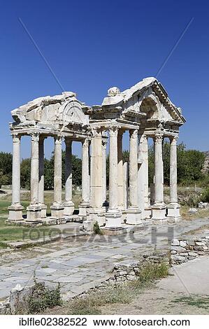 "Tetrapylon or Propylon at the ancient archaeological site of Aphrodisias, Geyre, Karacasu, Aydin, Western Turkey, Turkey, Asia" View Large Photo Image Stock Image - "Tetrapylon or Propylon at the ancient archaeological site of Aphrodisias, Geyre, Karacasu, Aydin, Western Turkey, Turkey, Asia". Fotosearch