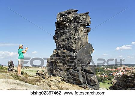 Stock Image - "Teufelsmauer, Devil's Wall, near Weddersleben, Harz, Saxony-Anhalt, Germany, Europe". Fotosearch