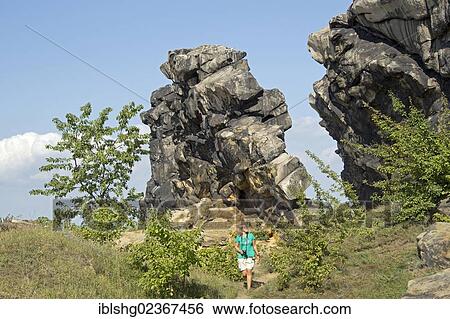 Stock Photograph - "Teufelsmauer, Devil's Wall, near Weddersleben, Harz, Saxony-Anhalt, Germany, Europe". Fotosearch