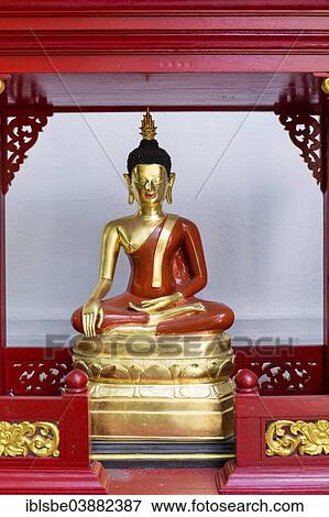 Stock Photo - "Thai Buddha statue in Wat Phra Kaeo, Wat Phra Kaew, Chiang Rai, Chiang Rai province, Northern Thailand, Thailand, Asia". Fotosearch