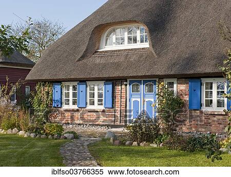 "Thatched house, cottage, Middelhagen, Rugen, Mecklenburg-Western Pomerania, Germany, Europe" View Large Photo Image Stock Photography - "Thatched house, cottage, Middelhagen, Rugen, Mecklenburg-Western Pomerania, Germany, Europe". Fotosearch