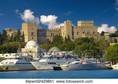 "The 14th century medieval palace of the Grand Master of the Knights of St John with the archaic harbour below, Rhodes, UNESCO World Heritage Site, Greece, Europe" View Large Photo Image Stock Image - "The 14th century medieval palace of the Grand Master of the Knights of St John with the archaic harbour below, Rhodes, UNESCO World Heritage Site, Greece, Europe". Fotosearch