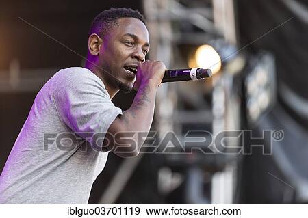 Stock Photo - "The American rapper and musician Kendrick Lamar performing live at Heitere Open Air, Zofingen, Canton of Aargau, Switzerland, Europe". Fotosearch