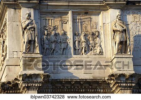 Stock Photo - "The Arch of Constantine, detail view, Rome, Lazio, Italy, Europe". Fotosearch