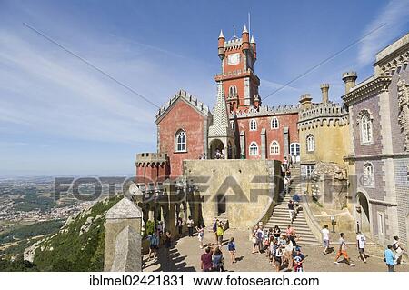 The Arches Yard with the chapel and clock tower, Palacio Nacional da Pena, Sintra, Sintra Cascais Natural Park, Grande Lisboa, Lisbon Region, Portugal, Europe View Large Photo Image Stock Image - The Arches Yard with the chapel and clock tower, Palacio Nacional da Pena, Sintra, Sintra Cascais Natural Park, Grande Lisboa, Lisbon Region, Portugal, Europe. Fotosearch