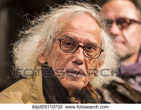 "The artist Christo, press conference at the opening of the exhibition of the Christo-installation """"Big Air Package"""" in the Gasometer Oberhausen, Oberhausen, North Rhine-Westphalia, Germany, Europe" View Large Photo Image Stock Image - "The artist Christo, press conference at the opening of the exhibition of the Christo-installation """"Big Air Package"""" in the Gasometer Oberhausen, Oberhausen, North Rhine-Westphalia, Germany, Europe". Fotosearch