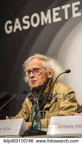 "The artist Christo, press conference at the opening of the exhibition of the Christo-installation """"Big Air Package"""" in the Gasometer Oberhausen, Oberhausen, North Rhine-Westphalia, Germany, Europe" View Large Photo Image Stock Photograph - "The artist Christo, press conference at the opening of the exhibition of the Christo-installation """"Big Air Package"""" in the Gasometer Oberhausen, Oberhausen, North Rhine-Westphalia, Germany, Europe". Fotosearch