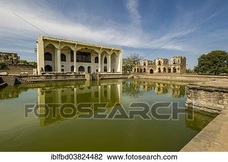 Stock Image - "The Asar Mahal, used to serve as a Hall of Justice, built by Mohammed Adil Shah in about 1646, Bijapur, Karnataka, India, Asia". Fotosearch
