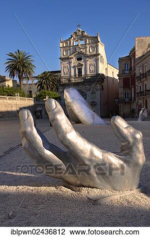 "The Awakening"""", a 70 ft aluminuim sculpture by Seward Johnson, Duomo square, Syracuse, Siracusa, Sicily, Italy, Europe" View Large Photo Image Stock Image - "The Awakening"""", a 70 ft aluminuim sculpture by Seward Johnson, Duomo square, Syracuse, Siracusa, Sicily, Italy, Europe". Fotosearch