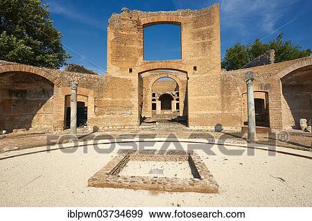Stock Photo - "The Banquet Hall, Hadrian's Villa, Villa Adriana, UNESCO World Heritage Site, Tivoli, Lazio, Italy, Europe". Fotosearch