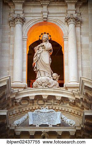 Stock Photography - "The Baroque Duomo, cathedral, Syracuse, Siracusa, Sicily, Italy, Europe". Fotosearch